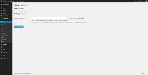 Appearance > Favicon