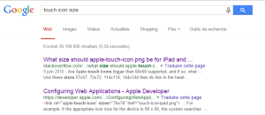 The first two results for "touch icon size"
