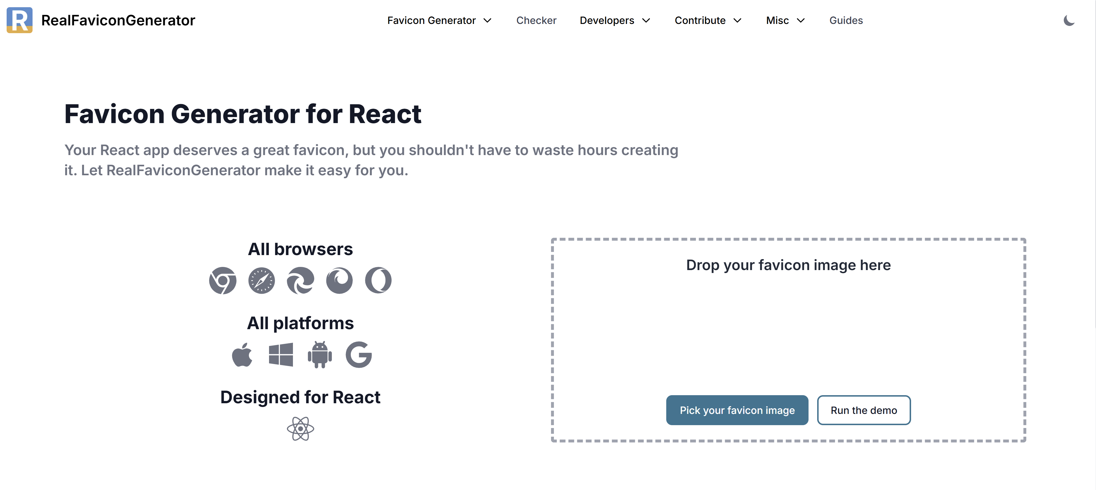 Favicon Generator for React