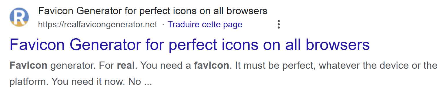 Favicon in Bing result page