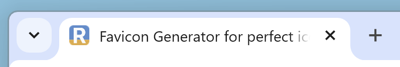 Favicon in a desktop web browser tab