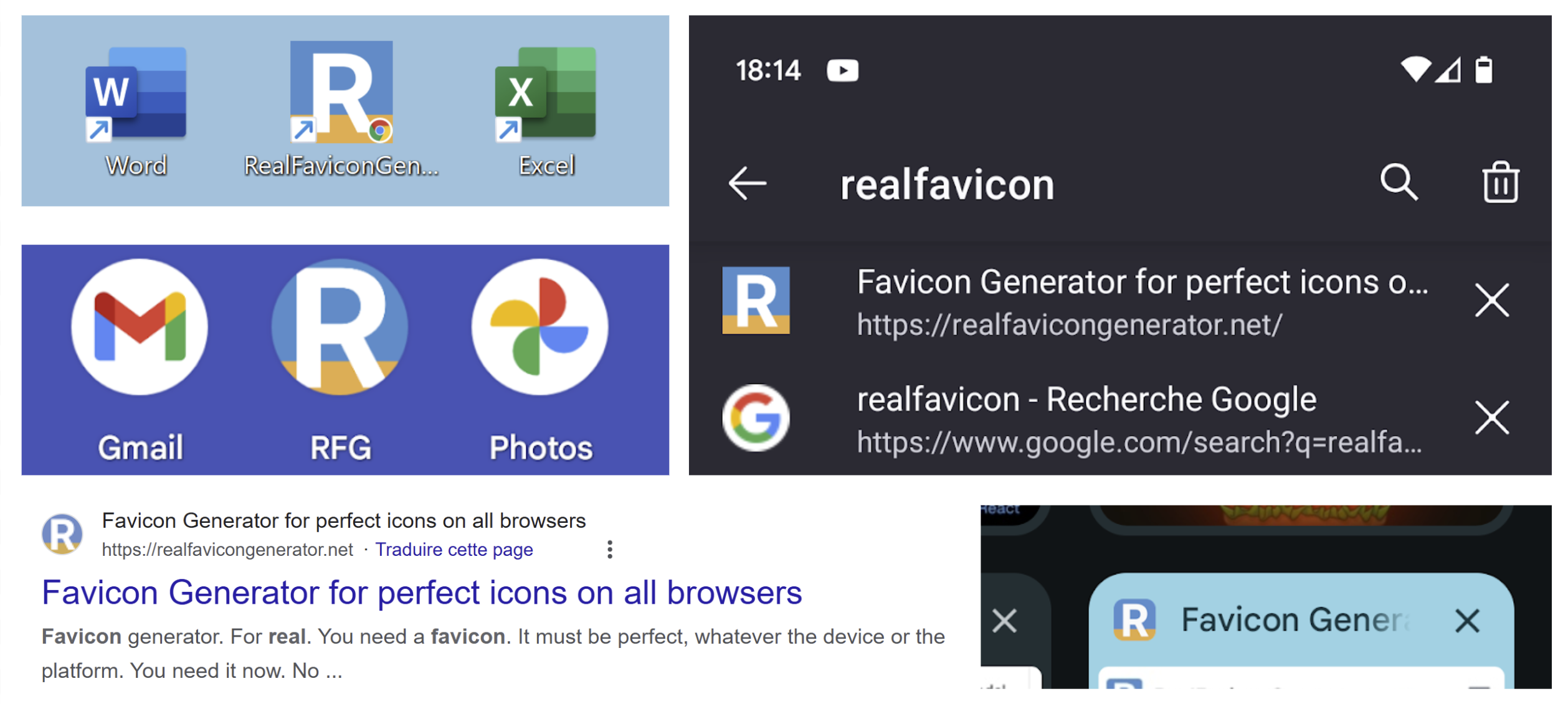 Favicon in multiple places