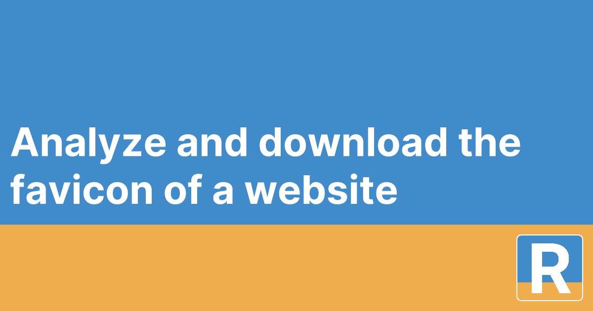 Analyze and download the favicon of a website