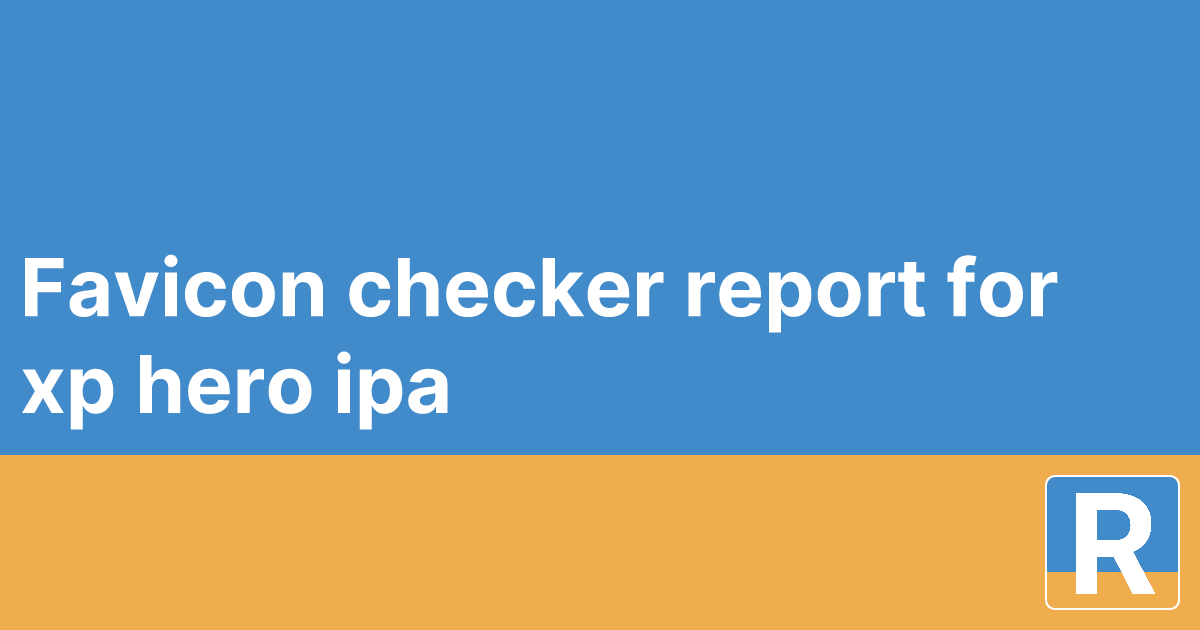 Favicon checker report for xp+hero+ipa